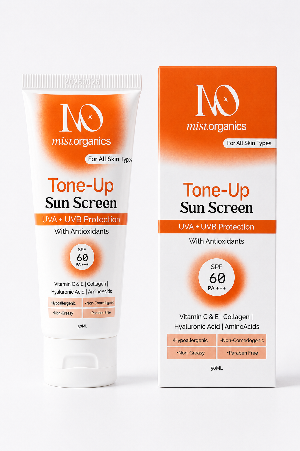 🌞 Mist Organics Tone-Up Sunscreen SPF 60 PA+++