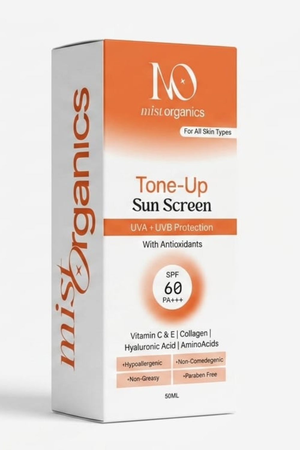 🌞 Mist Organics Tone-Up Sunscreen SPF 60 PA+++