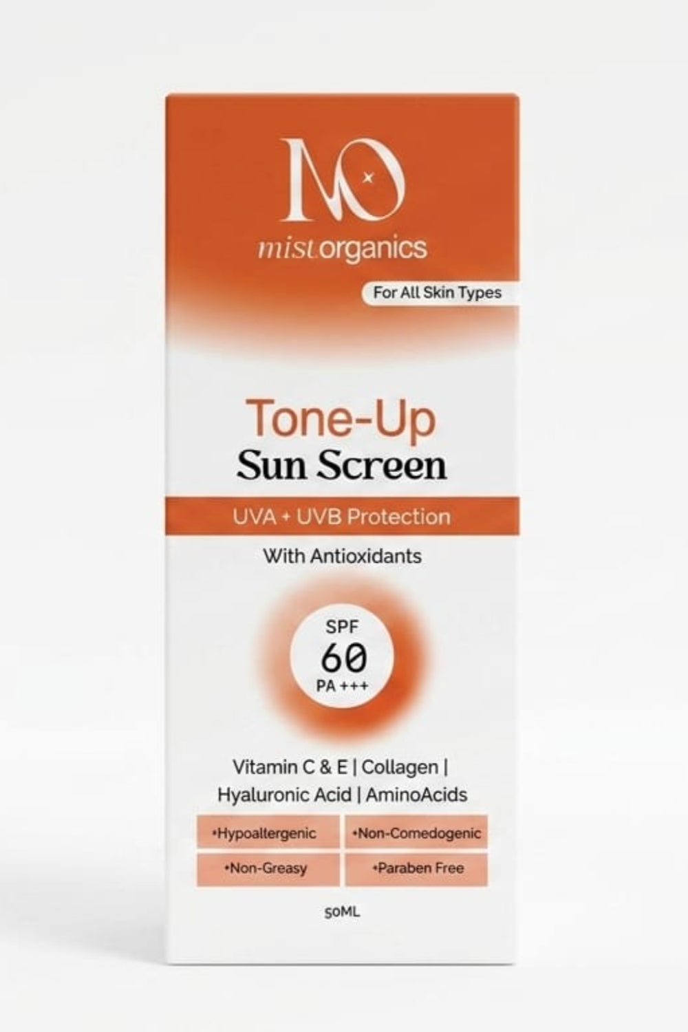 🌞 Mist Organics Tone-Up Sunscreen SPF 60 PA+++