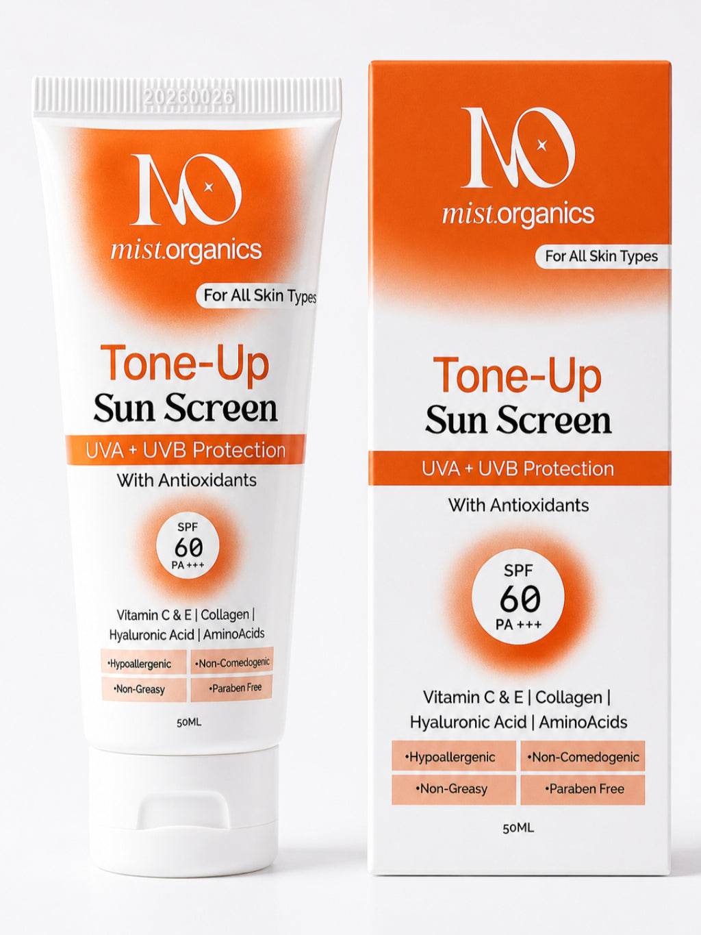 🌞 Mist Organics Tone-Up Sunscreen SPF 60 PA+++