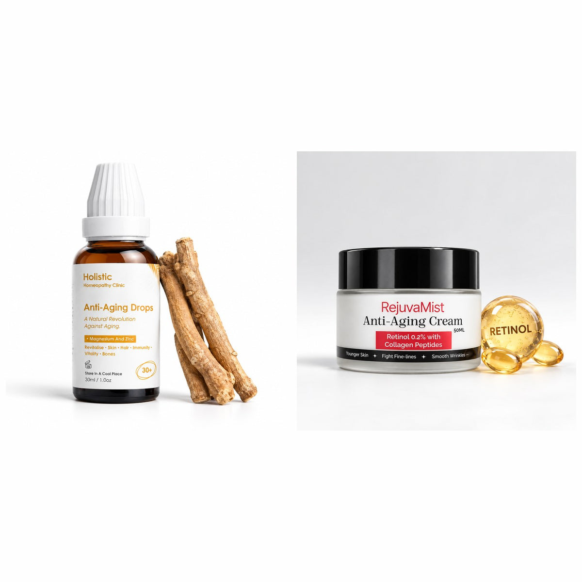 Anti-Aging Drops and RejuvaMist Anti-Aging Cream bundle