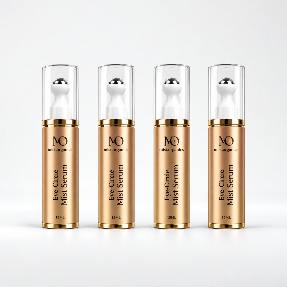 Four Eyeconic Glow Eye-Circle Mist Serum 15ml bottles side by side
