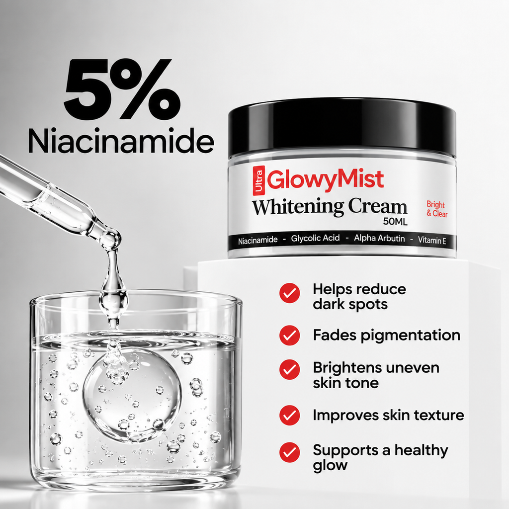 5% niacinamide - helps reduce dark spots, fades pigmentation, brightens uneven skin tone, improves texture