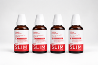 Four Quick Slim Drops bottles lined up