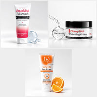 AquaMist Face Wash, GlowyMist Whitening Cream and Tone Up sunscreen bundle
